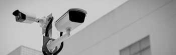 CCTV camera in black and white