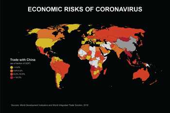 Map of economic risks of coronavirus