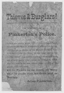 Old poster titled 'Thieves & Burglars!'